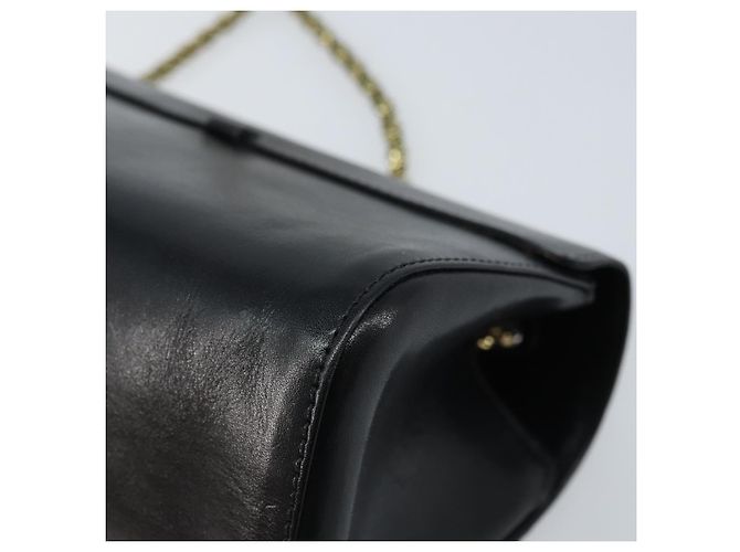 Chloé Borsa a mano in pelle nera e oro con catena in nastro Chloe Auth 174022A Nero D'oro - vista 12