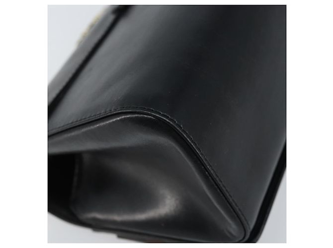 Chloé Borsa a mano in pelle nera e oro con catena in nastro Chloe Auth 174022A Nero D'oro - vista 13