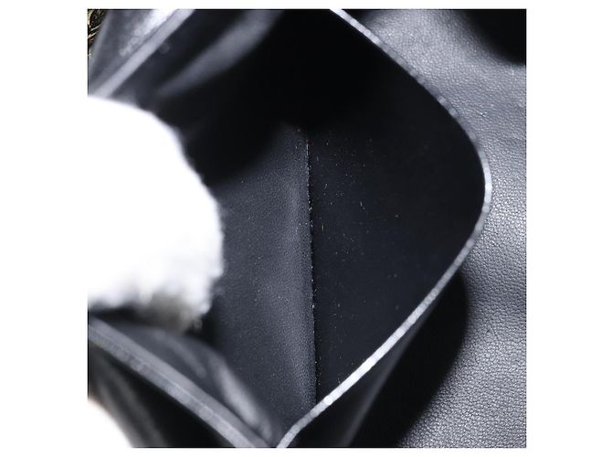 Chloé Borsa a mano in pelle nera e oro con catena in nastro Chloe Auth 174022A Nero D'oro - vista 20