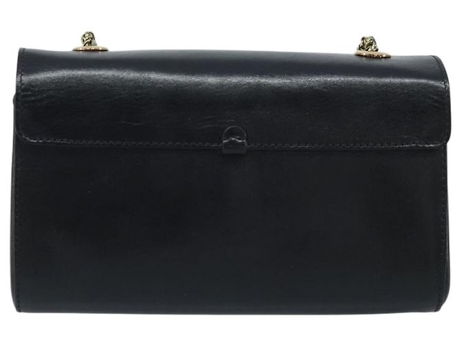 Chloé Borsa a mano in pelle nera e oro con catena in nastro Chloe Auth 174022A Nero D'oro - vista 3