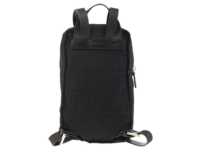 FENDI Zucca Canvas Rucksack Schwarz Silber Auth BSZ267V - Ansicht 3
