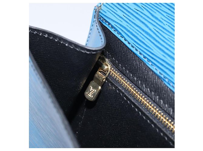 LOUIS VUITTON Clutch Art Déco Epi Blu M52635 LV Auth ka3124 - vista 11