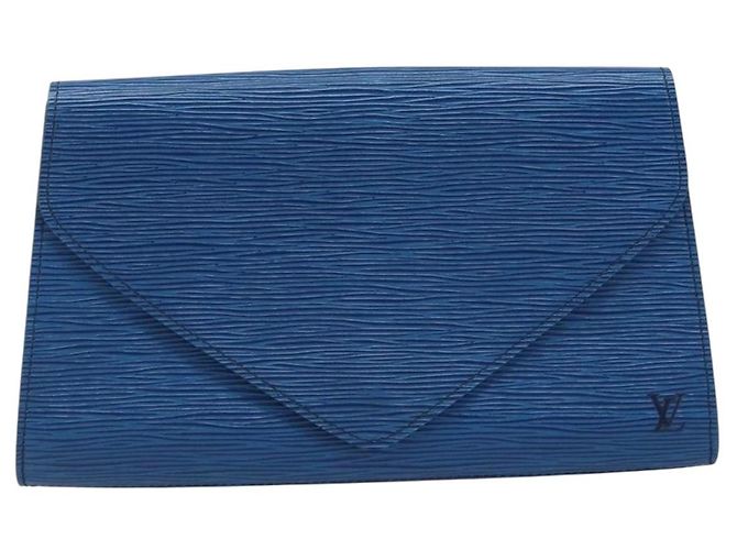 LOUIS VUITTON Clutch Art Déco Epi Blu M52635 LV Auth ka3124 - vista 13