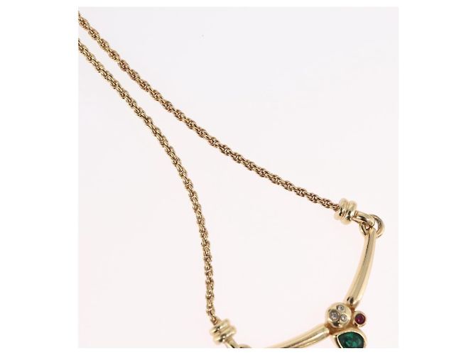 Collana Christian Dior metallo dorato Auth BA11471A - vista 4