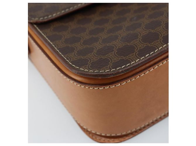 Céline Borsa a spalla in tela Macadam CELINE in pelle PVC marrone oro Auth ARZ423 D'oro - vista 11