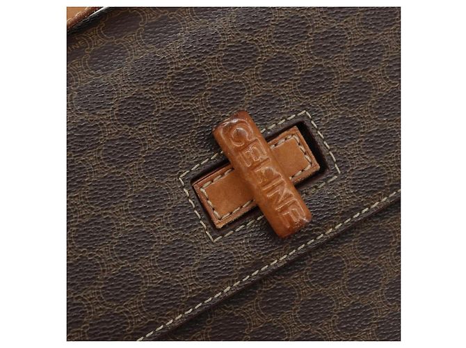 Céline Borsa a spalla in tela Macadam CELINE in pelle PVC marrone oro Auth ARZ423 D'oro - vista 15