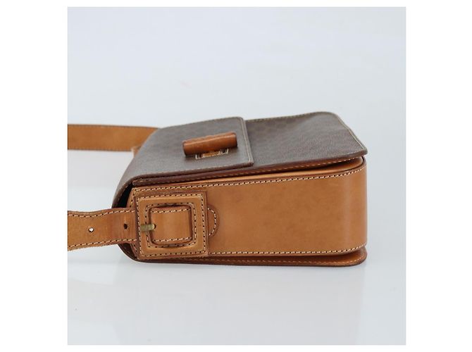 Céline Borsa a spalla in tela Macadam CELINE in pelle PVC marrone oro Auth ARZ423 D'oro - vista 5
