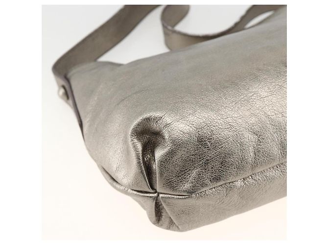 Borsa a Spalla in Pelle Salvatore Ferragamo Argento Auth BA11441 - vista 13