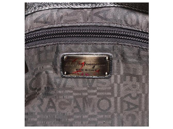 Borsa a Spalla in Pelle Salvatore Ferragamo Argento Auth BA11441 - vista 14