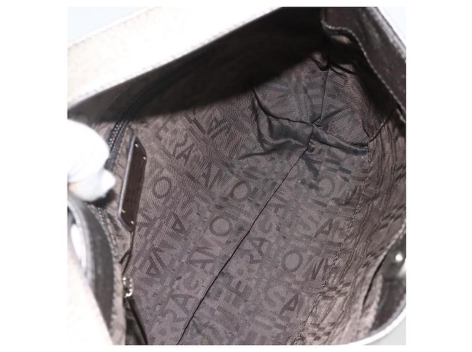 Borsa a Spalla in Pelle Salvatore Ferragamo Argento Auth BA11441 - vista 15
