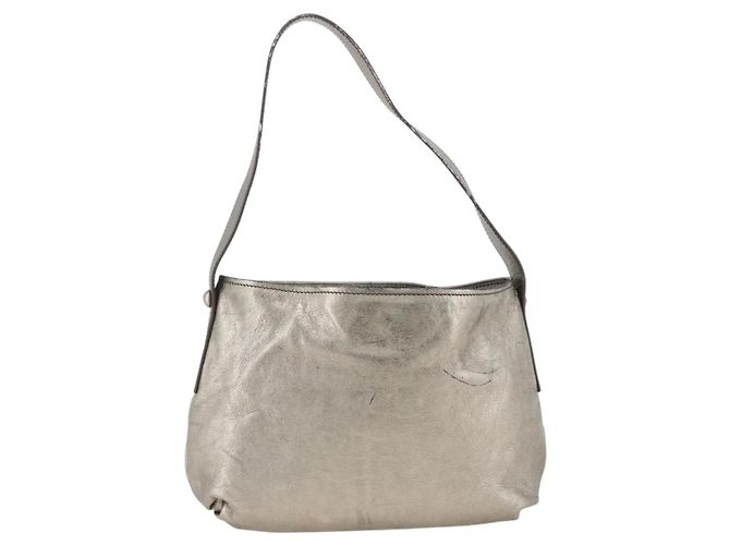 Borsa a Spalla in Pelle Salvatore Ferragamo Argento Auth BA11441 - vista 3
