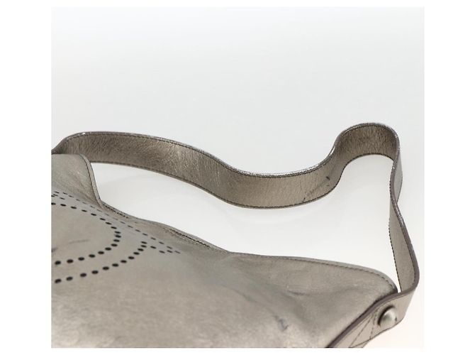 Borsa a Spalla in Pelle Salvatore Ferragamo Argento Auth BA11441 - vista 8