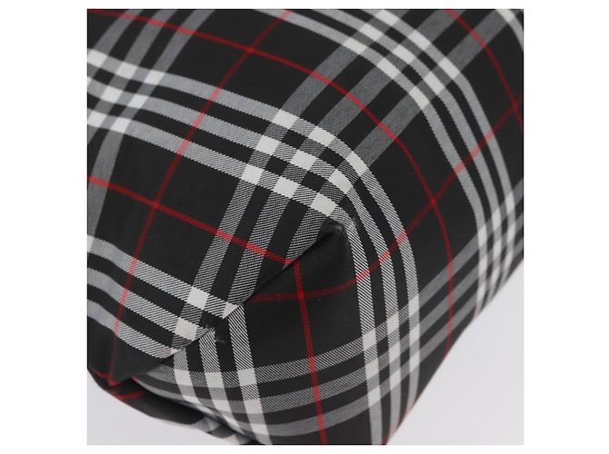 Burberry Borsa Tote Nova Check in nylon nero e argento Auth 174568 - vista 10