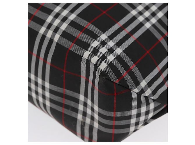 Burberry Borsa Tote Nova Check in nylon nero e argento Auth 174568 - vista 11