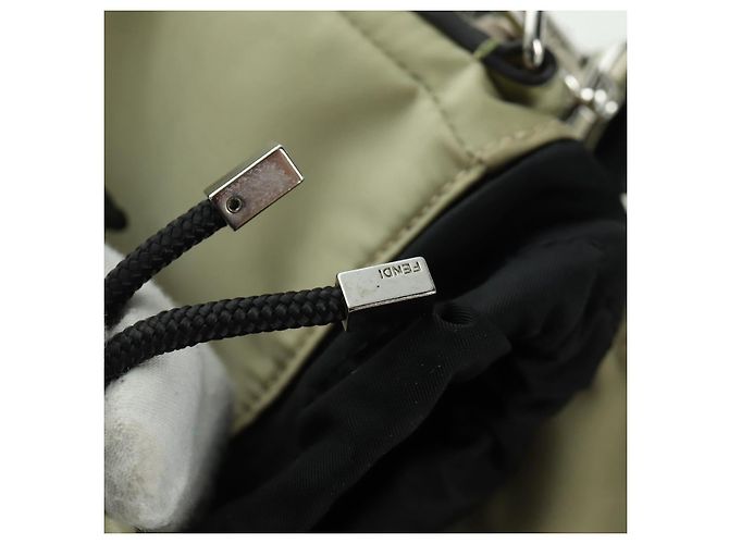 FENDI Fendines Schultertasche Nylon Grün Silber Authentisch mr2067V - Ansicht 19