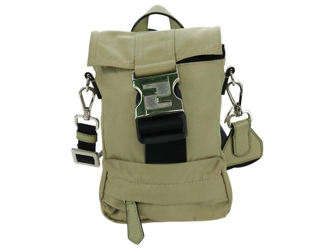 FENDI Fendines Schultertasche Nylon Grün Silber Authentisch mr2067V - Ansicht 2
