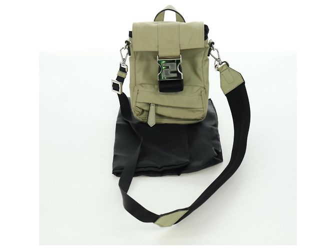 FENDI Fendines Schultertasche Nylon Grün Silber Authentisch mr2067V - Ansicht 26