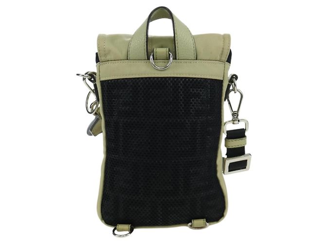 FENDI Fendines Schultertasche Nylon Grün Silber Authentisch mr2067V - Ansicht 3