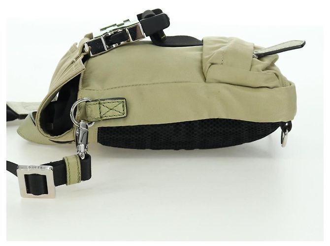 FENDI Fendines Schultertasche Nylon Grün Silber Authentisch mr2067V - Ansicht 4