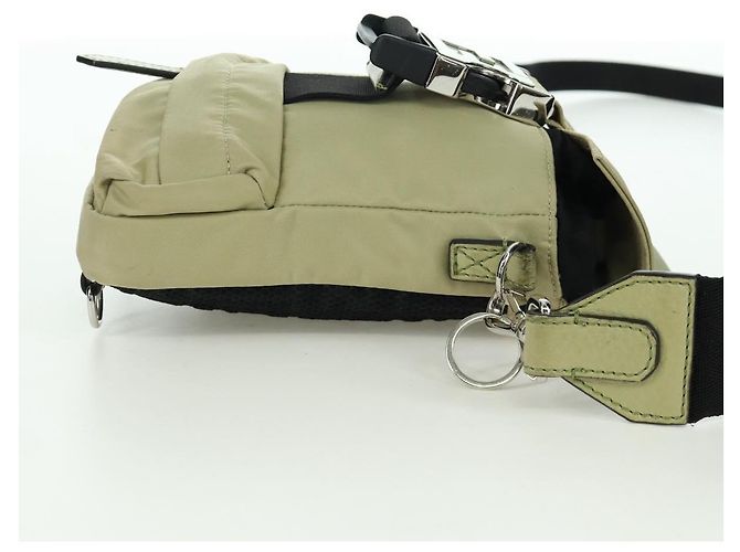 FENDI Fendines Schultertasche Nylon Grün Silber Authentisch mr2067V - Ansicht 5