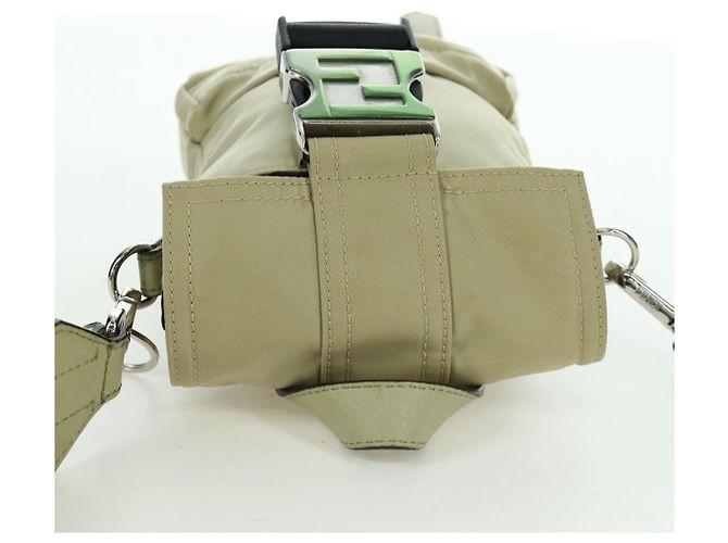 FENDI Fendines Schultertasche Nylon Grün Silber Authentisch mr2067V - Ansicht 6