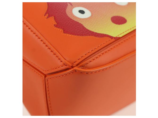 LOEWE - Borsa Puzzle Ghibli Castello Errante di Howl Calcifer Arancione Auth 167092SM D'oro - vista 16