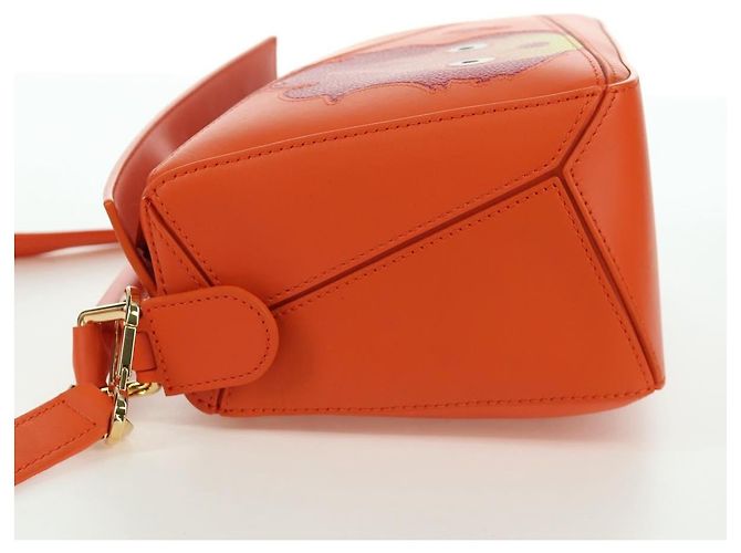 LOEWE - Borsa Puzzle Ghibli Castello Errante di Howl Calcifer Arancione Auth 167092SM D'oro - vista 3