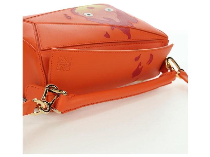 LOEWE - Borsa Puzzle Ghibli Castello Errante di Howl Calcifer Arancione Auth 167092SM D'oro - vista 6