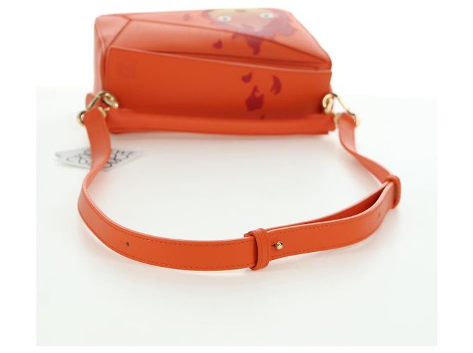 LOEWE - Borsa Puzzle Ghibli Castello Errante di Howl Calcifer Arancione Auth 167092SM D'oro - vista 8