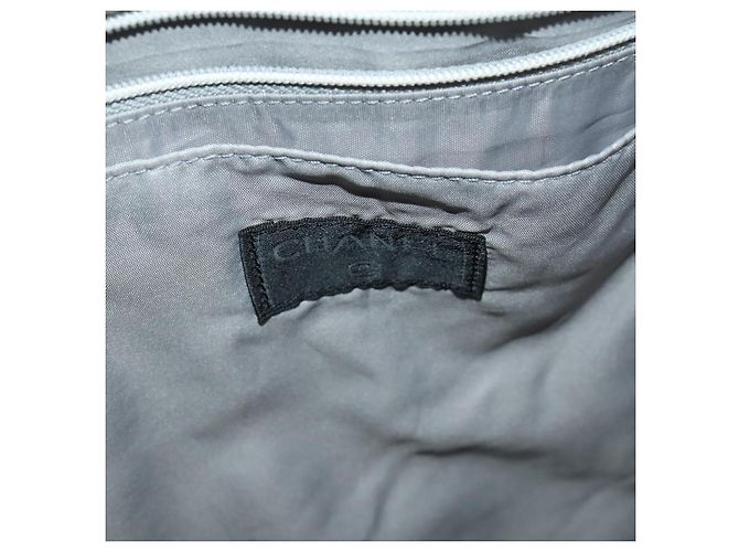 CHANEL Borsa Tote Nylon Grigio Argento CC Auth hk3544 Marrone - vista 18