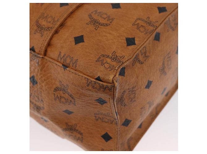 Borsa Tote Vicetos Logogram MCM in PVC Marrone Oro Auth BA10957 D'oro - vista 13