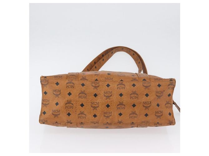 Borsa Tote Vicetos Logogram MCM in PVC Marrone Oro Auth BA10957 D'oro - vista 9