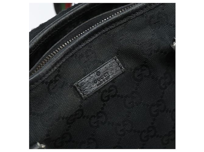 GUCCI GG Canvas Web Sherry Linie Tote Bag Schwarz 132898 Auth 170944 - Ansicht 14