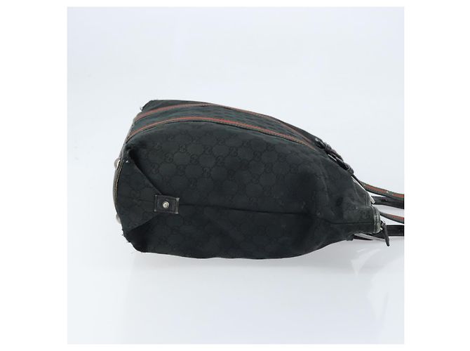 GUCCI GG Canvas Web Sherry Linie Tote Bag Schwarz 132898 Auth 170944 - Ansicht 4