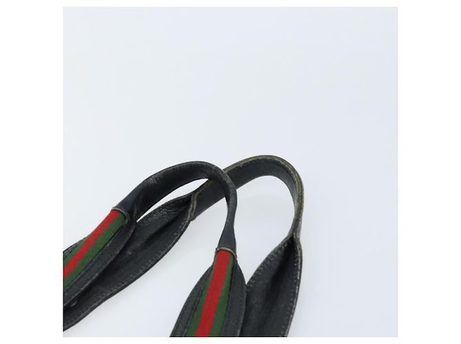 GUCCI GG Canvas Web Sherry Linie Tote Bag Schwarz 132898 Auth 170944 - Ansicht 8