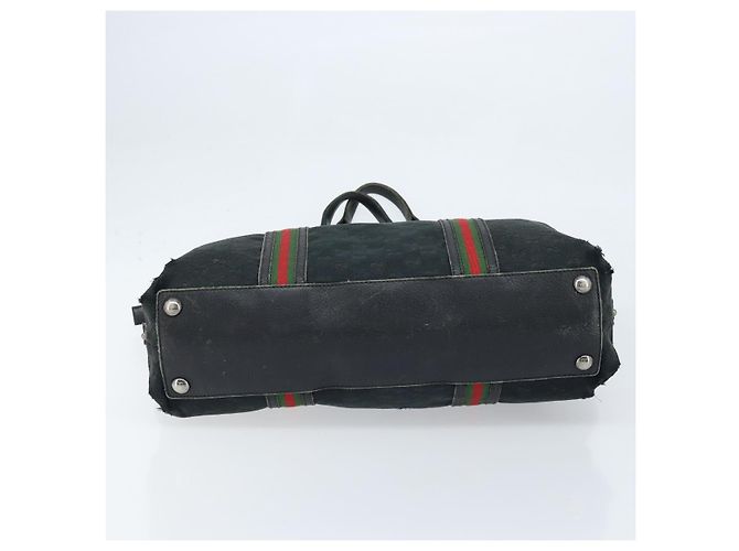 GUCCI GG Canvas Web Sherry Linie Tote Bag Schwarz 132898 Auth 170944 - Ansicht 9