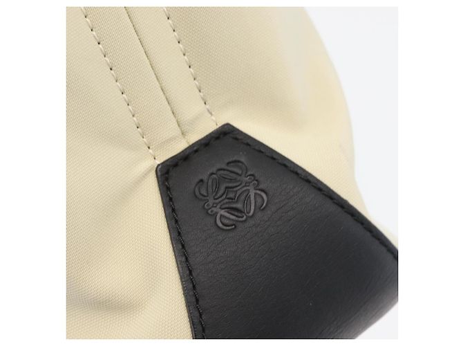 Borsa a Mano LOEWE in Tela Pelle Beige Oro Auth 174611 D'oro - vista 17