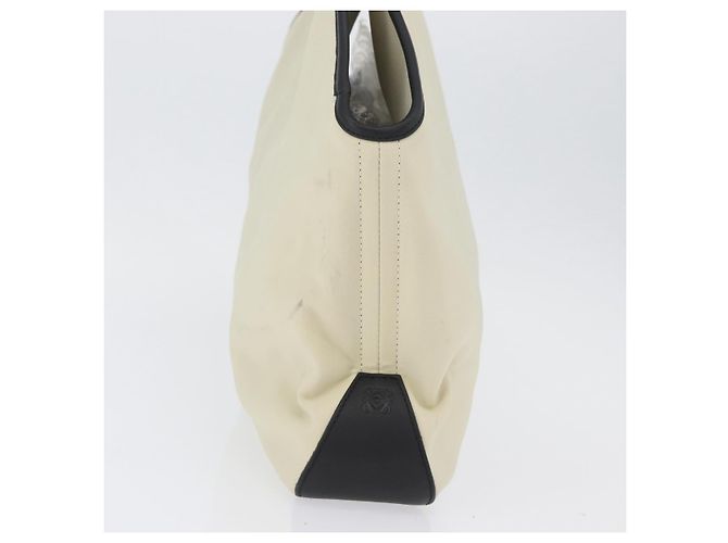 Borsa a Mano LOEWE in Tela Pelle Beige Oro Auth 174611 D'oro - vista 3