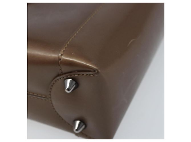 Borsa a mano Maris Pearl in pelle verniciata marrone e argento Christian Dior Auth ep13834 - vista 10