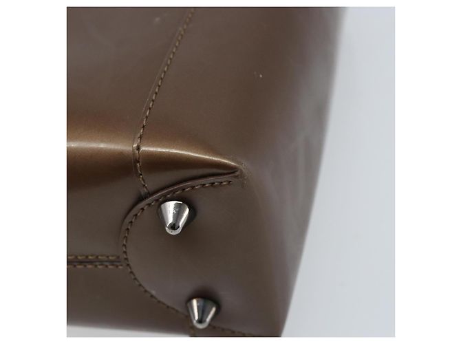 Borsa a mano Maris Pearl in pelle verniciata marrone e argento Christian Dior Auth ep13834 - vista 12