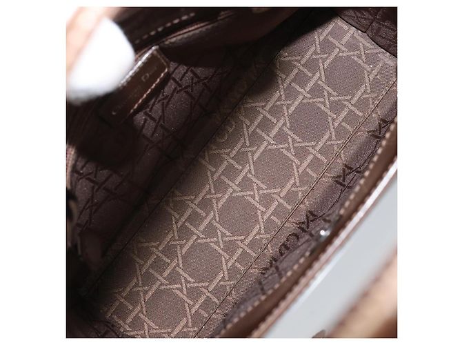 Borsa a mano Maris Pearl in pelle verniciata marrone e argento Christian Dior Auth ep13834 - vista 16