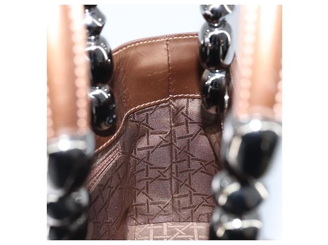 Borsa a mano Maris Pearl in pelle verniciata marrone e argento Christian Dior Auth ep13834 - vista 17