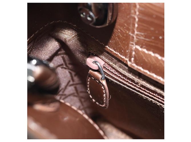 Borsa a mano Maris Pearl in pelle verniciata marrone e argento Christian Dior Auth ep13834 - vista 19