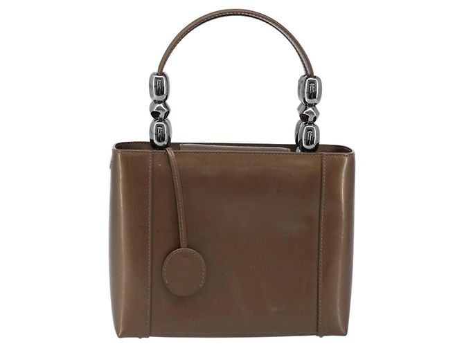Borsa a mano Maris Pearl in pelle verniciata marrone e argento Christian Dior Auth ep13834 - vista 2