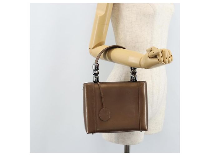 Borsa a mano Maris Pearl in pelle verniciata marrone e argento Christian Dior Auth ep13834 - vista 22
