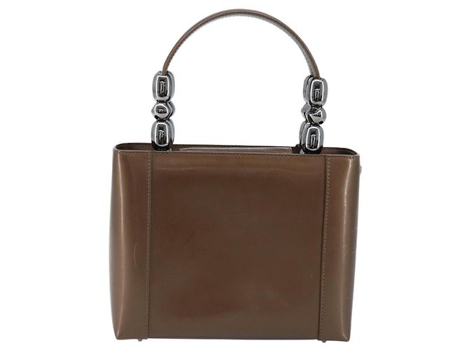 Borsa a mano Maris Pearl in pelle verniciata marrone e argento Christian Dior Auth ep13834 - vista 3