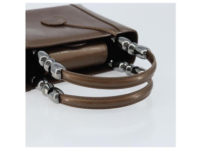 Borsa a mano Maris Pearl in pelle verniciata marrone e argento Christian Dior Auth ep13834 - vista 7