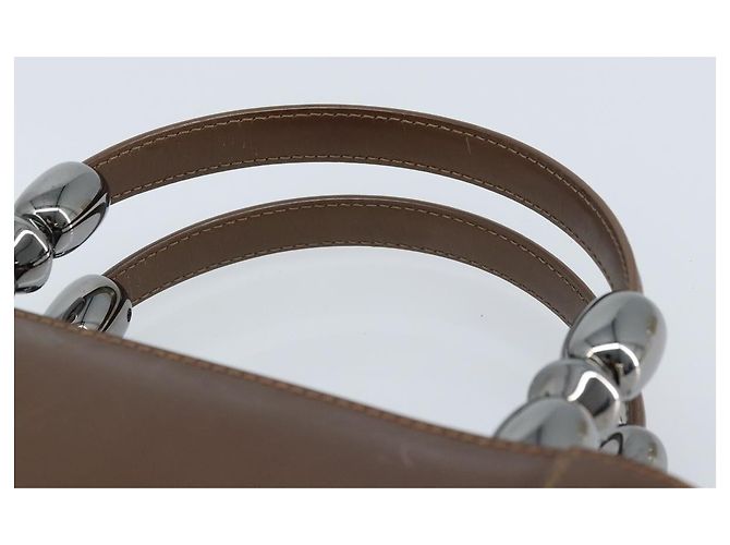 Borsa a mano Maris Pearl in pelle verniciata marrone e argento Christian Dior Auth ep13834 - vista 8