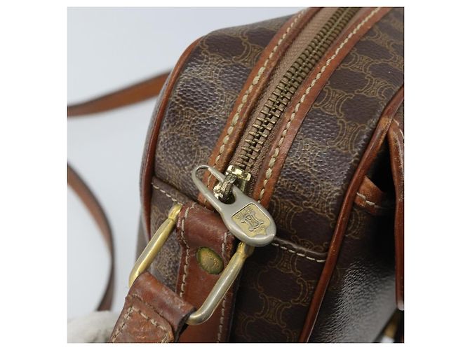 Céline CELINE Macadam Canvas Shoulder Bag PVC Leather Brown Gold Auth ARZ311 Golden - view 16
