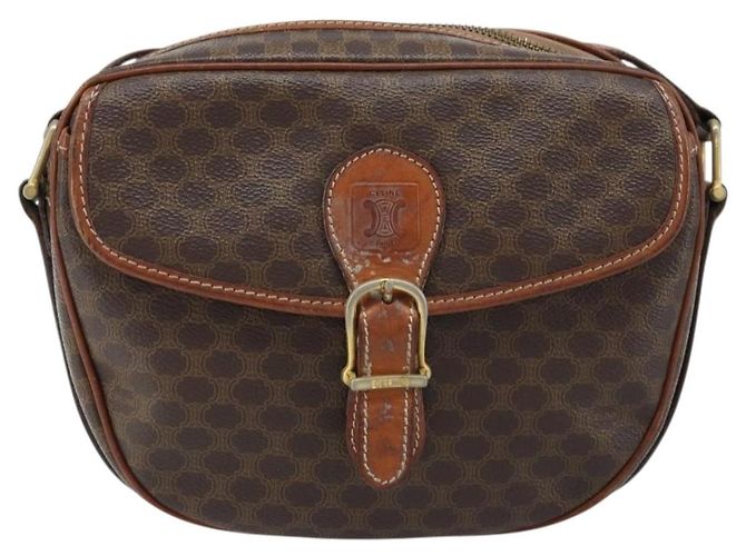 Céline CELINE Macadam Canvas Shoulder Bag PVC Leather Brown Gold Auth ARZ311 Golden - view 2